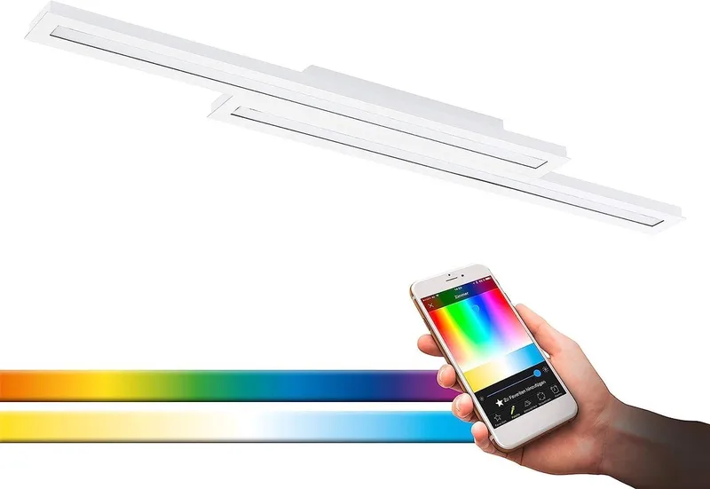 EGLO 32164 LED paneel plafondlamp Crosslink SALITERAS-C L: 116 cm B: 16 cm H: 5 cm dimbaar 2700-6500K met Connect functie van EGLO connect in Wit – productfoto