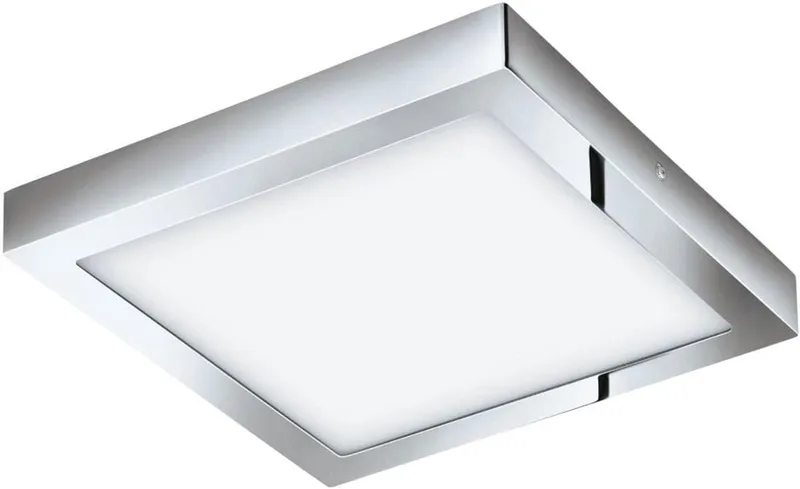 Eglo 33668 LED paneel plafondlamp Crosslink FUEVA-C chroom L: 30cm B: 30cm H: 4cm dimbaar IP44 2700-6500K met Connect functie van EGLO connect in Wit – productfoto