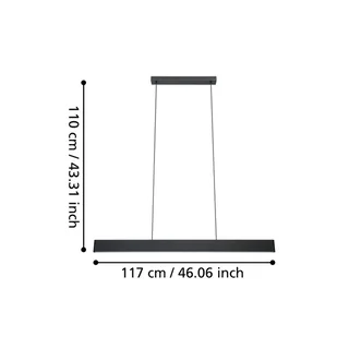 LED hanglamp Andreas-Z, staal by EGLO connect in Black – product photo 4 of 5