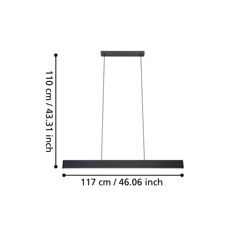 LED hanglamp Andreas-Z, staal by EGLO connect in Black – product photo 4 of 5