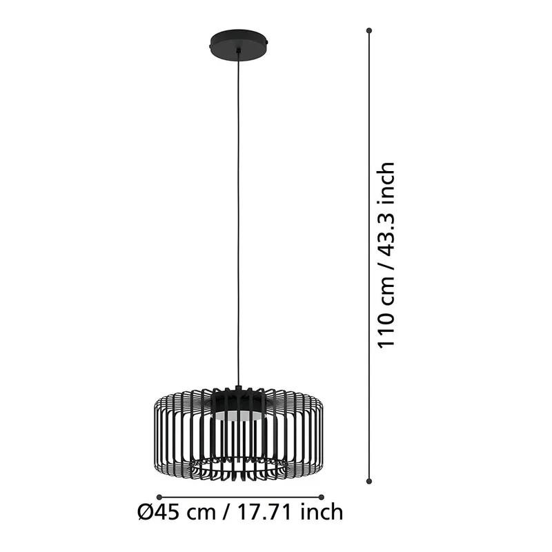 LED hanglamp Ginestrone-Z, 1-lamp by EGLO connect in Black – product photo 3 of 5