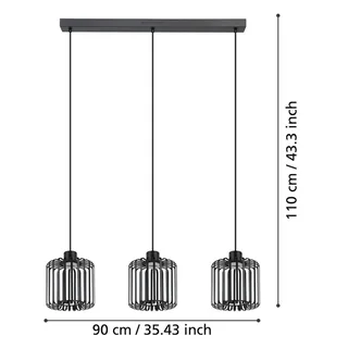 LED hanglamp Ginestrone-Z, 3-lamps by EGLO connect in Black – product photo 3 of 5