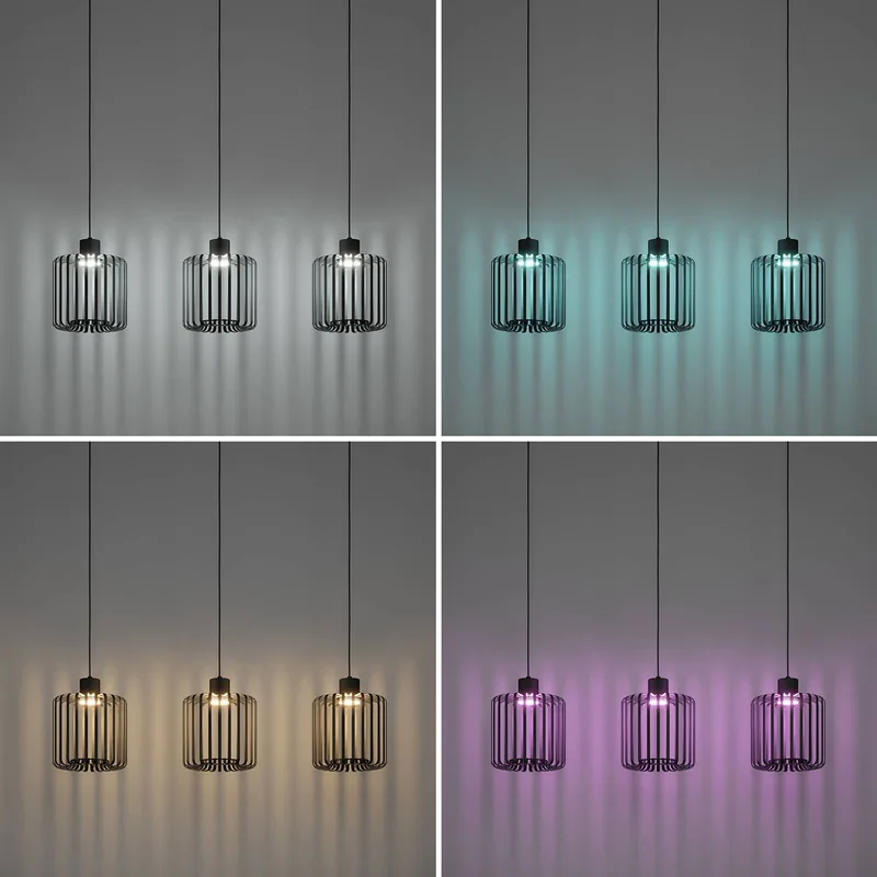 LED hanglamp Ginestrone-Z, 3-lamps by EGLO connect in Black – product photo 4 of 5