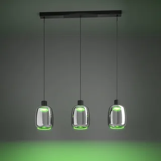 LED hanglamp Molochio-Z, 3-lamps, zwart, helder van EGLO connect in Zwart, Helder – productfoto 4 van 5