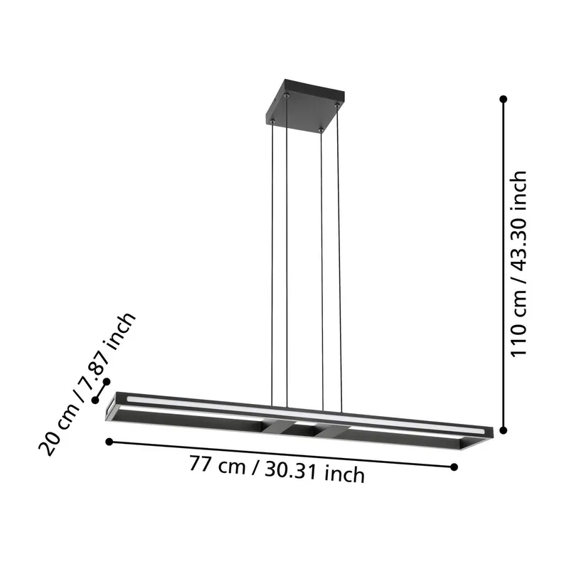 LED hanglamp Savilanas-Z, CCT by EGLO connect in Black – product photo 2 of 5