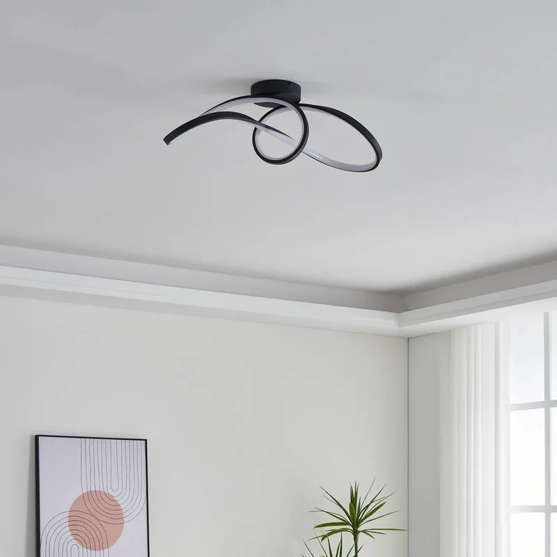 LED plafondlamp Calarossa-Z, aluminium van EGLO connect in Zwart – productfoto 3 van 5