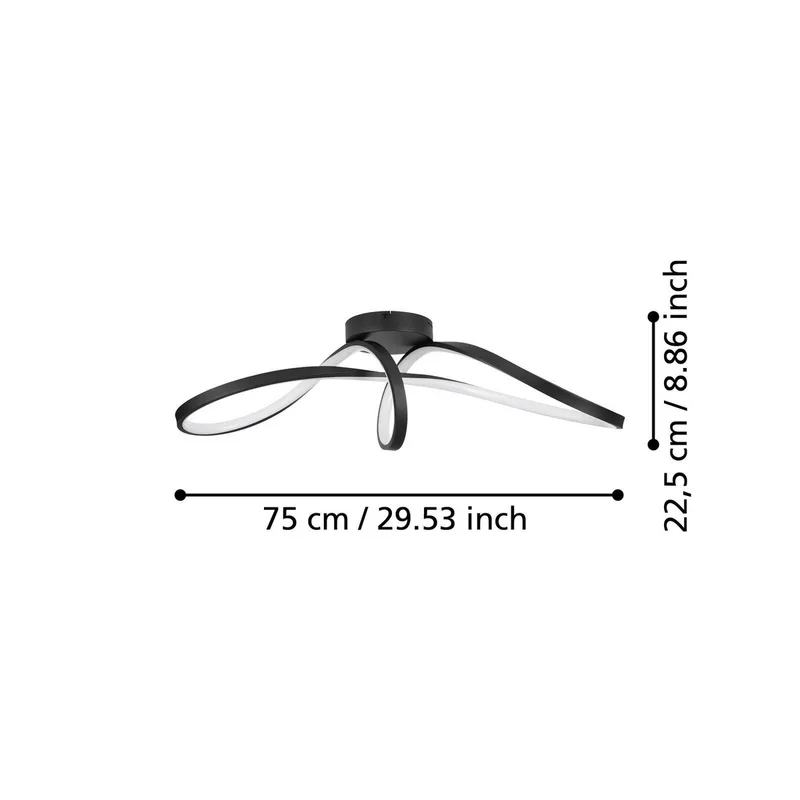 LED plafondlamp Calarossa-Z, aluminium van EGLO connect in Zwart – productfoto 4 van 5