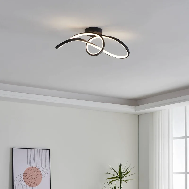 LED plafondlamp Calarossa-Z, aluminium van EGLO connect in Zwart – productfoto 2 van 5