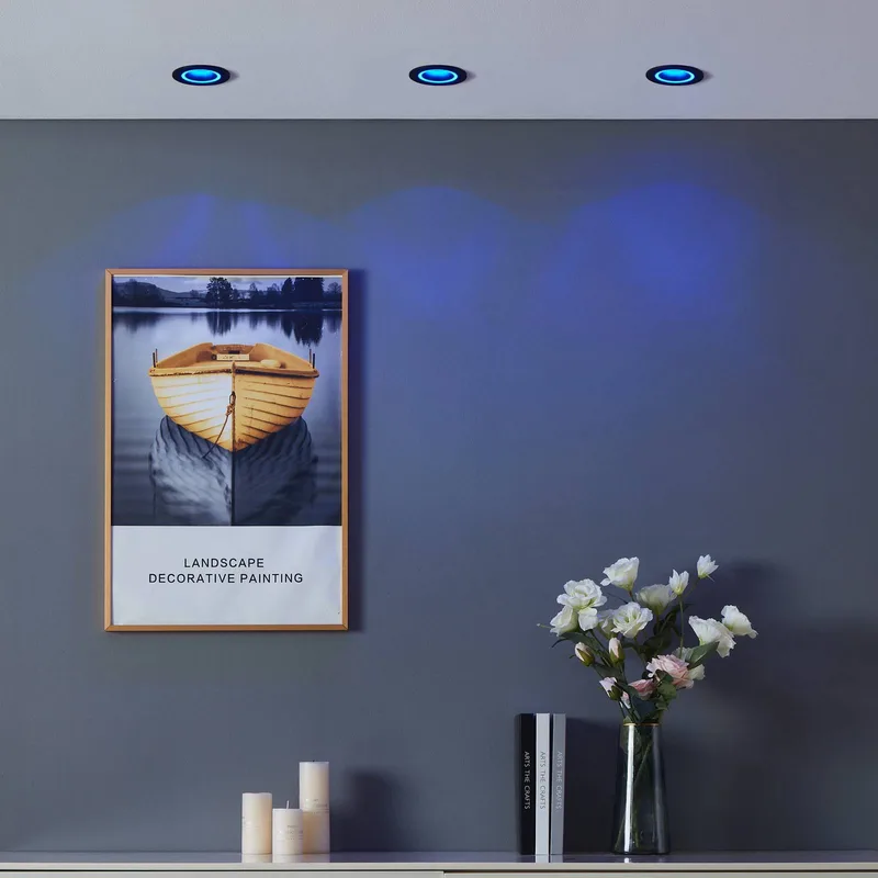 Smart LED lamp Carosso-Z, Ø 9 cm, zwart van EGLO connect in Zwart, Wit – productfoto 3 van 5