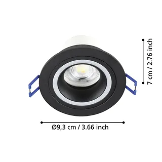 Smart LED lamp Carosso-Z, Ø 9 cm, zwart van EGLO connect in Zwart, Wit – productfoto 4 van 5