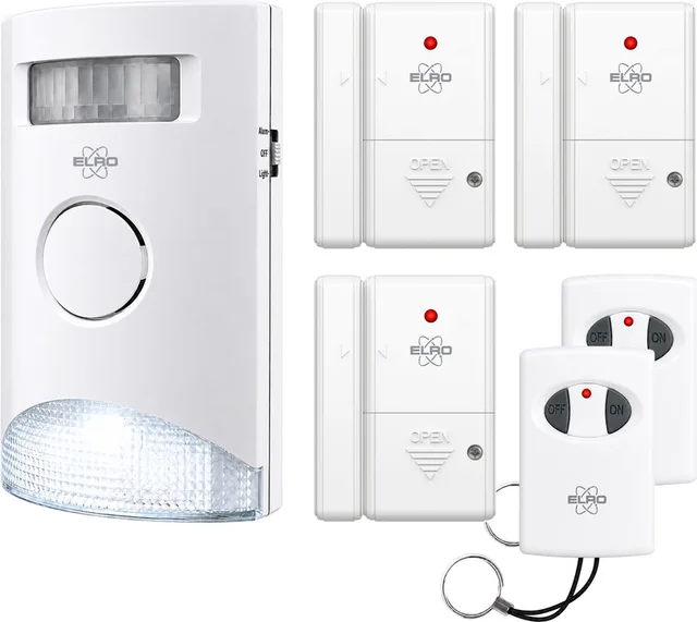 AS31S HomeLite Alarmsysteem - Draadloos - 6-delige Set – Basis Unit met Bewegingssensor, 3x Deur-/Raamcontact en 2x Afstandsbediening – Geen Wifi nodig