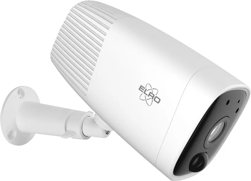 COB2000 Outdoor Wifi IP Beveiligingscamera op batterij met bewegingsmelder en nachtzicht – Werkt op batterijen – Full HD 1080P Bewakingscamera – IP65 Waterdicht von ELRO in Weiß – Produktfoto