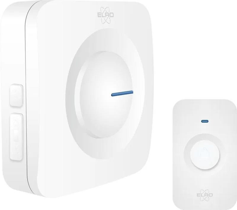 DB3000 Draadloze Deurbel Set – met Ontvanger op batterij - Bereik 300 meter - IP65 Waterdicht - 64 Melodieën by ELRO in White – product photo