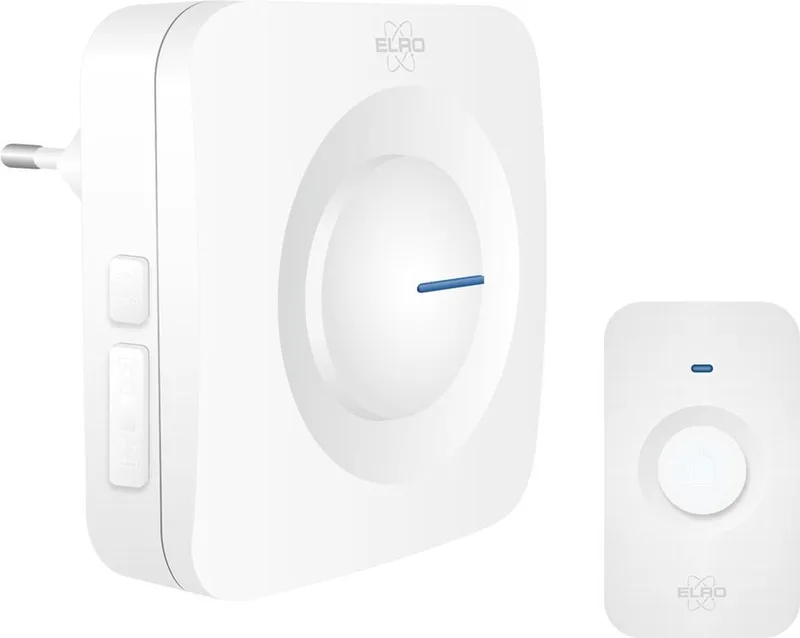 DB3000 Draadloze Deurbel Set – Plug-in Ontvanger - Bereik 300 meter - IP65 Waterdicht - 64 Melodieën fra ELRO i Hvid – produktbillede