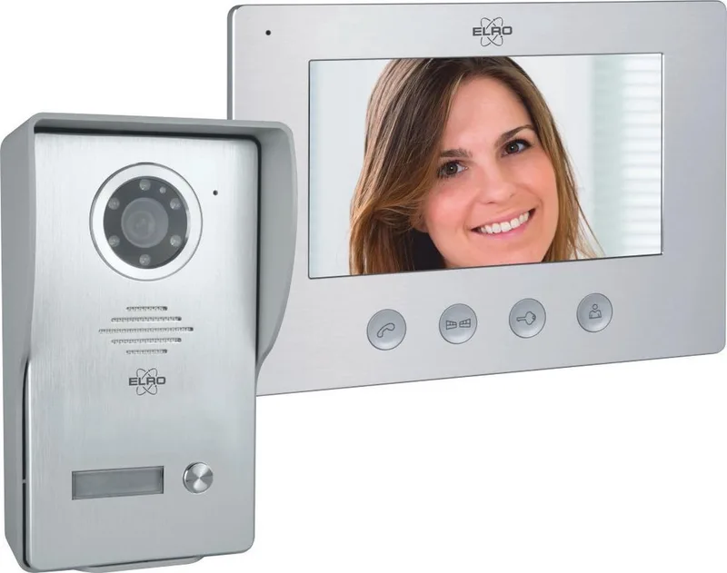 DV4000 Video Deur Intercom – 1080P Full HD Camera met nachtzicht – 4-draads kabel – 16 Beltonen von ELRO in Silber – Produktfoto