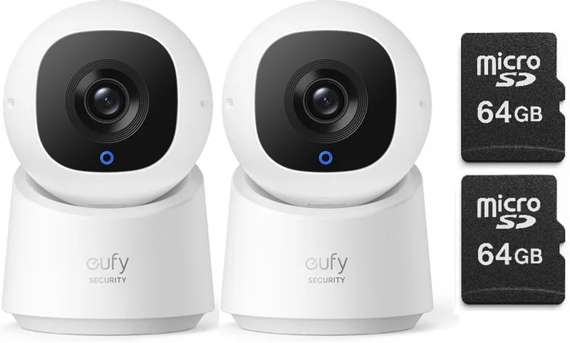 2-PACK eufy Security - Indoor Cam + SD card 64 GB - Bundel de eufy en C220 – photo produit