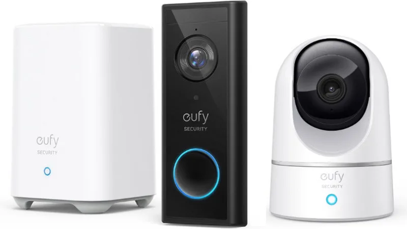 by Anker 2K Videodeurbel + 2K Beveiligingscamera bundel - Pan & tilt - Voor binnen en buiten - Met Homebase by eufy in Black – product photo