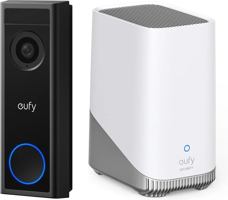C30 2K Draadloze Video Deurbel 2K FHD op accu + eufy HomeBase 3 S380 - Bundel van eufy in White + C30 doorbell – productfoto