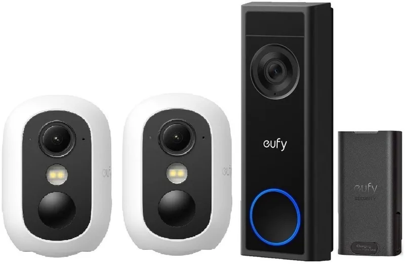 C31 Video Deurbel + 2* eufy Security eufyCam C35 fra eufy i Hvid – produktbillede