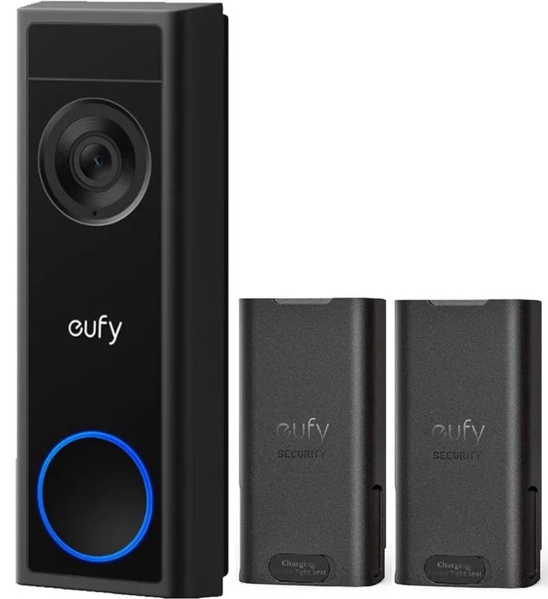 C31 Video Deurbel- 2K Resolutie - Nachtzicht - Draadloos/Batterij + extra Batterij von eufy in Zwart. – Produktfoto