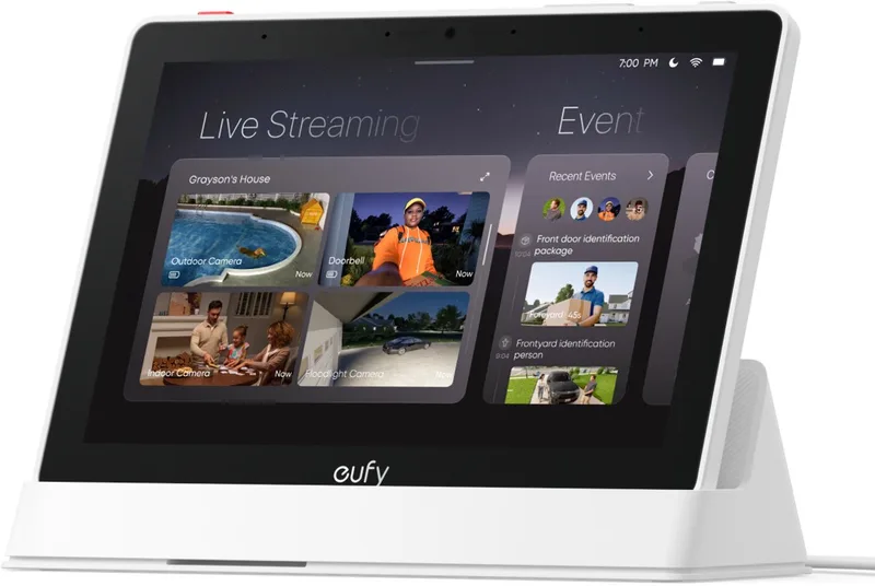 E10 Smart Display-Slimme Home Hub - 8" Bedieningspaneel - Compatibel met eufy Beveiligingsapparaten - Vier Weergaven op één Scherm - Directe Deurmeldingen - Dagelijkse Evenementenrapporten van eufy in Wit – productfoto