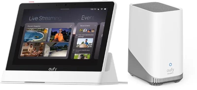E10 Smart Display-Slimme Home Hub + eufy Security HomeBase 3 S380 basissysteem - Bundelvoordeel fra eufy i Hvid – produktbillede