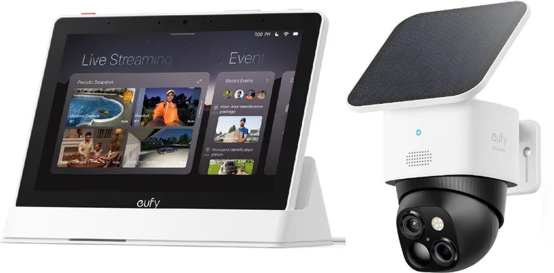 E10 Smart Display-Slimme Home Hub + eufy Security S340 Solocamera - Bundelvoordeel van eufy in Wit – productfoto