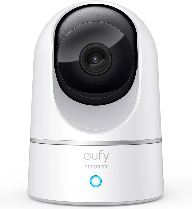 E220 Binnencamera - Pan & Tilt - Indoor Cam - Huisdiercamera - Petcam - 2K-resolutie - Panoramische en kantelfunctie - Nachtzicht - Bewegings- en geluidsdetectie - Tweerichtingsaudio - Compatibel met Amazon Alexa en Google Assistant de eufy en 2K – photo produit