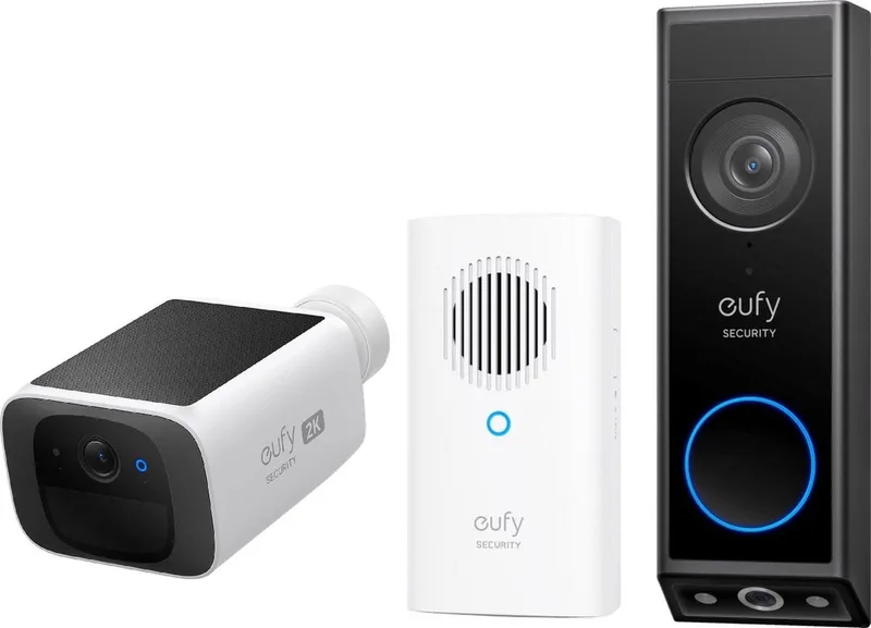 E340 2K Draadloze Video Deurbel Inclusief Chime + eufy security SoloCam S220 - Bundelvoordeel de eufy en Noir – photo produit