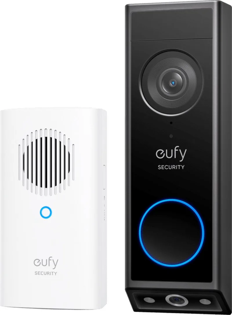 E340 Video Deurbel met Chime - Video Doorbell - Dual-Cam technologie - 2K Full HD-resolutie - Kleur nachtzicht - AI-pakketdetectie - Draadloze installatie - Compatibel met Alexa en Google Assistant van eufy in Zwart – productfoto