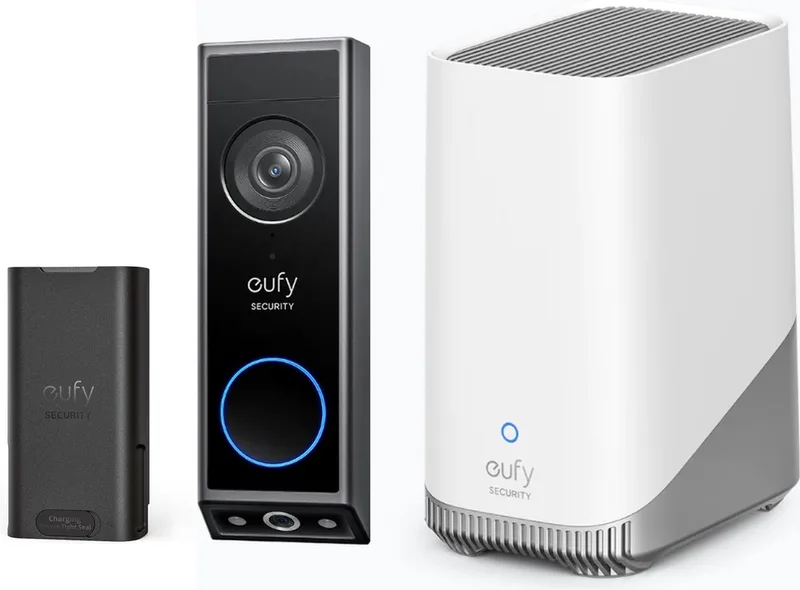 E340 Video Doorbell + HomeBase 3 S380 + Extra accu - Bundelvoordeel från eufy i Svart – produktbild