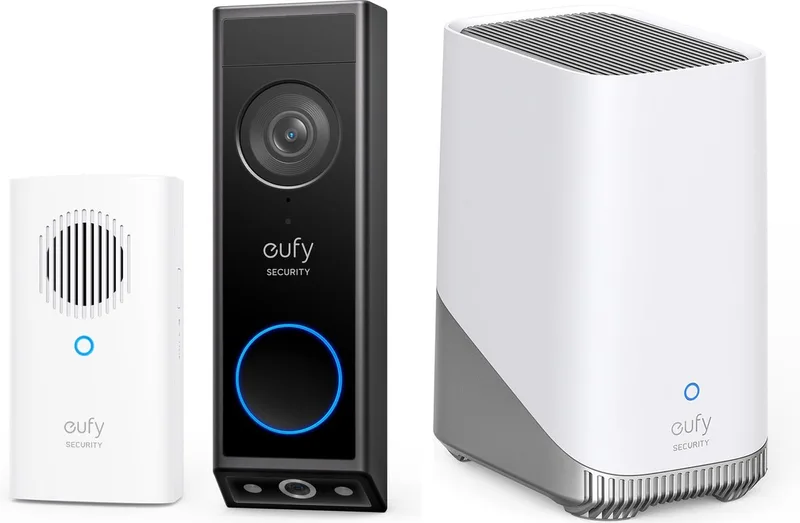 E340 Video Doorbell met chime + HomeBase 3 S380 - Bundelvoordeel van eufy in Zwart – productfoto