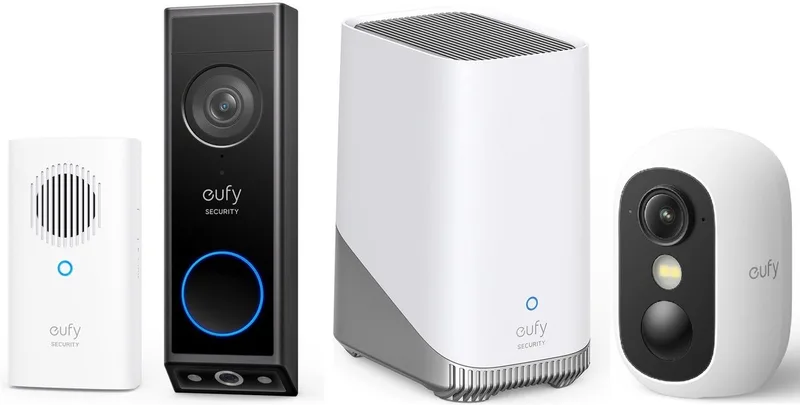 E340 Video Doorbell met chime + HomeBase 3 S380 + eufyCam C35 – Beveiligingsset – Voordeelbundel från eufy i 1 Wit E340 – produktbild