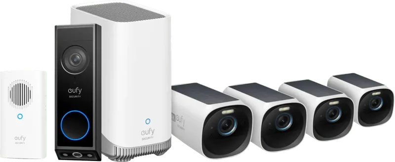 eufyCam 3 4-Pack + Video Doorbell E340 + Chime von eufy – Produktfoto