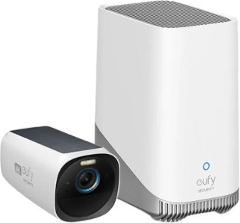 eufyCam 3 Set met 1 camera's - en zwart,4K draadloos Beveiligingscamerasysteem met geïntegreerd zonnepaneel - AI gezichtsherkenning by eufy in White – product photo
