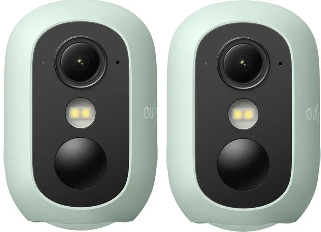 eufyCam C35 - 2 stuks , Draadloze Beveiligingscamera, Voor Buiten en Binnen, Magnetische Bevestiging, Kleurennachtzicht, Lokale Opslag, Geen Maandelijkse Kosten, IP67, Gezichtsherkenning