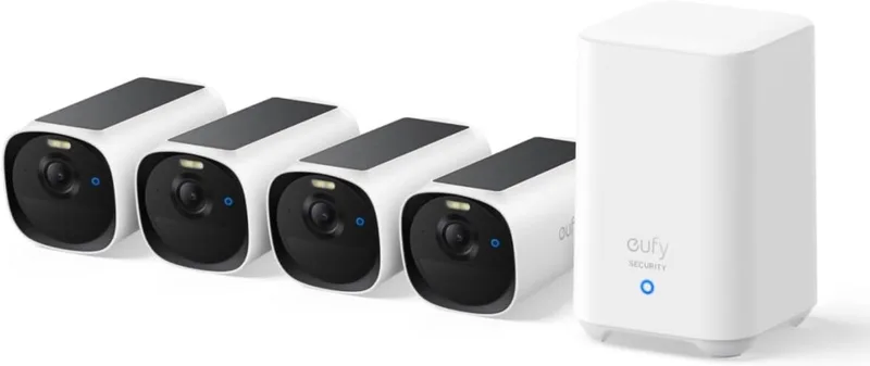 eufyCam E40 4-Cam Kit + HomeBase S280 - Kogel (vorm) - IP-beveiligingscamera - Buiten - 2688 x 1520 Pixels - Muur de eufy en Blanc, E40 – photo produit