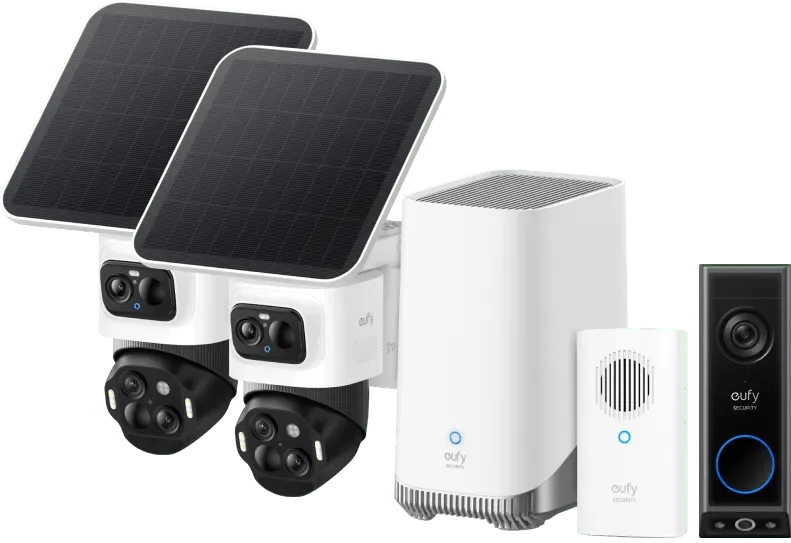 eufyCam S4 Duo Pack + HomeBase 3 + Video Doorbell E340 + Chime von eufy – Produktfoto