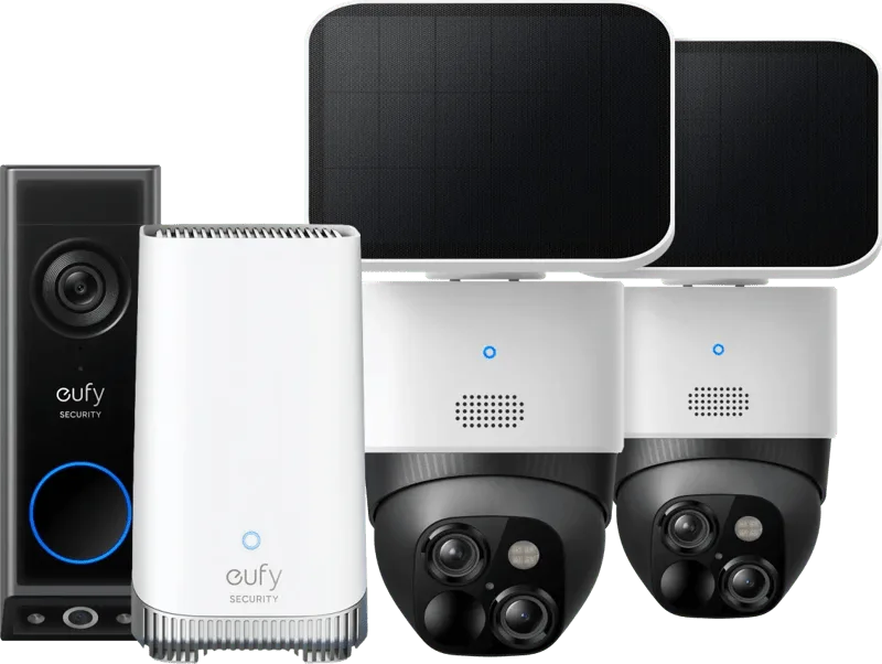 eufyCam Solocam S340 Duo Pack + Video Doorbell E340 + HomeBase 3 van eufy – productfoto