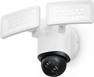 Floodlight Camera E340 - Floodlight Cam - 360° Pan & Tilt - 3K-resolutie - 2000 Lumen - AI-bewegingsdetectie - 24/7 opname - Dual-band Wi-Fi - IP65 waterdicht van eufy in Zwart, Wit – productfoto 1 van 2