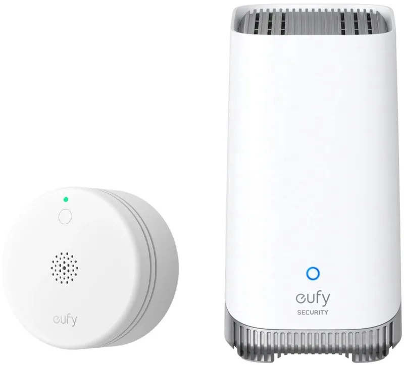 HomeBase 3 S380 basissysteem + slimme rookmelder E10 wit - app notificaties - compact design - 5 jaar batterijduur - Alarm Bundel van eufy in Wit – productfoto