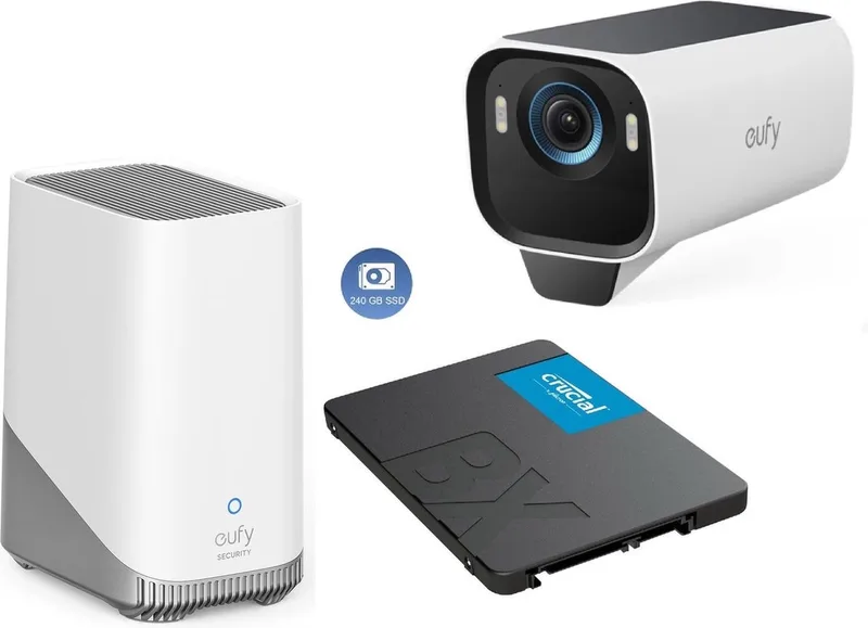 HomeBase 3 S380 + eufyCam S3 Pro MaxColor Vision 4K + 240GB SSD - Bundelvoordeel by eufy in Wit + S3 Pro + 240GB – product photo