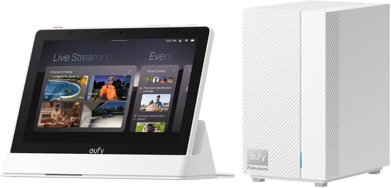 HomeBase Professional S1 + eufy E10 Smart Display-Slimme Home Hub, 8" Bedieningspaneel, Compatibel met eufy Beveiligingsapparaten, Vier Weergaven op Eén Scherm, Directe Deurmeldingen, Dagelijkse Evenementenrapporten - Bundelvoordeel by eufy in HomebaseS1+display – product photo