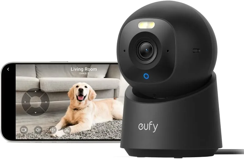 Indoor Kamera E30 4K 8MP UHD Sicherheitskamera, 360° Abdeckung, 6× optischer Zoom (Innenbereich, Bewegungssensor) de eufy en Noir – photo produit