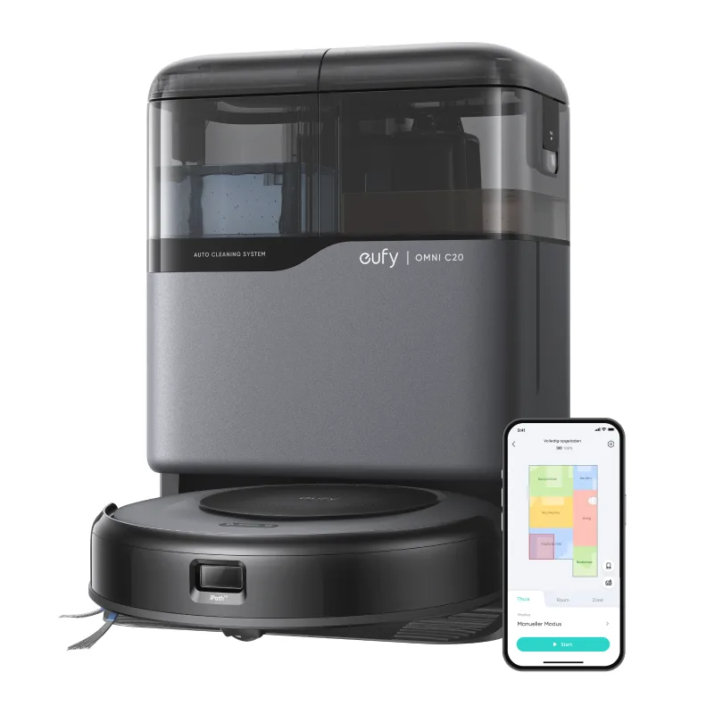 Omni C20 robotstofzuiger met alles-in-één-oplaadstation, auto-afvoer-, afwas- en droogfunctie, krachtige zuigkracht 7000 Pa, ultradun ontwerp 8,5 cm, inclusief by eufy – product photo