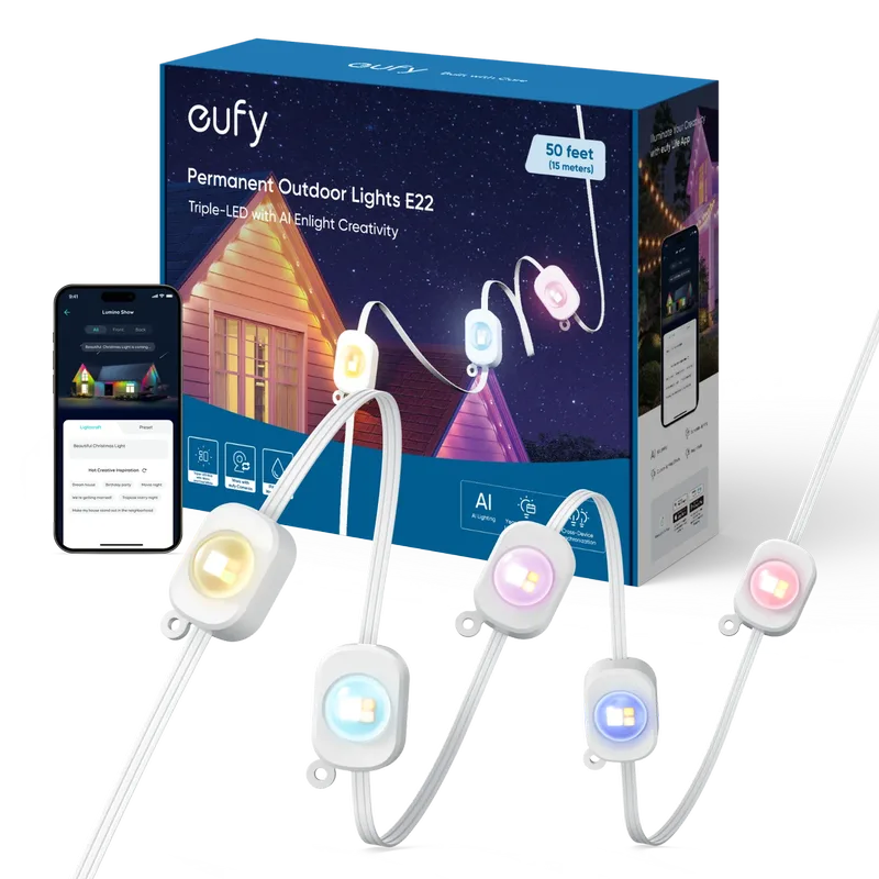 Permanent Outdoor Lights E22（15m with 30 lights） 15m van eufy – productfoto
