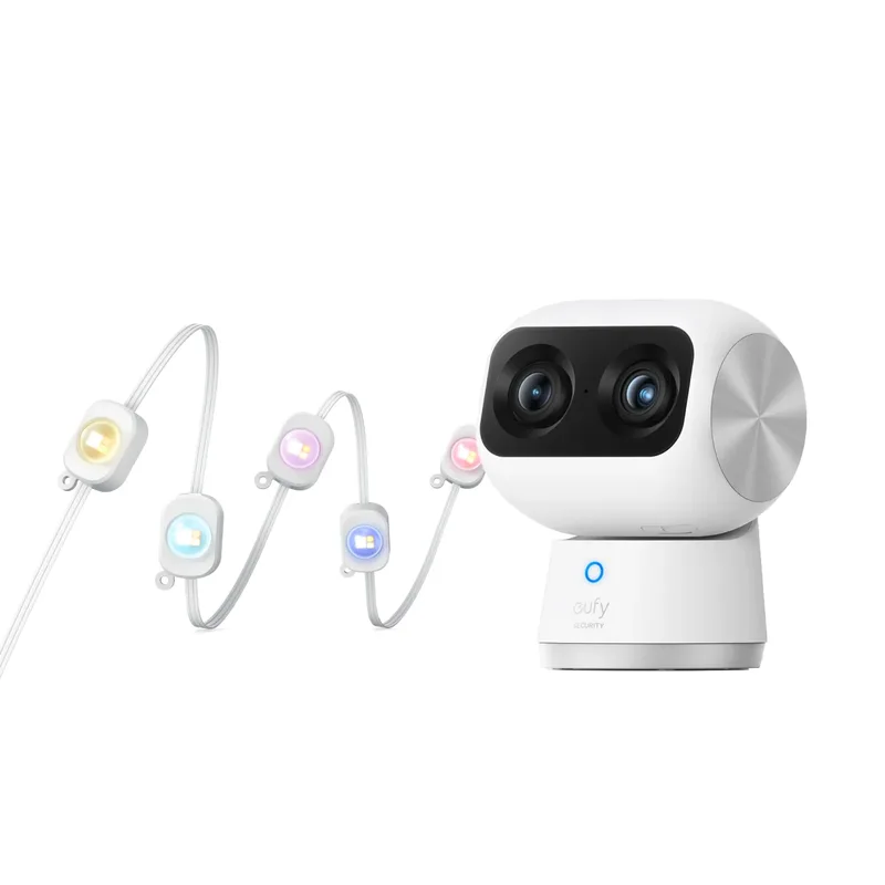 Permanent Outdoor Lights E22 + Indoor Cam S350 von eufy – Produktfoto
