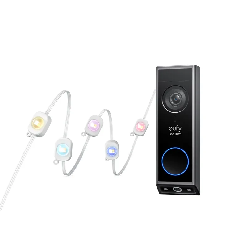Permanent Outdoor Lights E22 + Video Doorbell E340 von eufy – Produktfoto