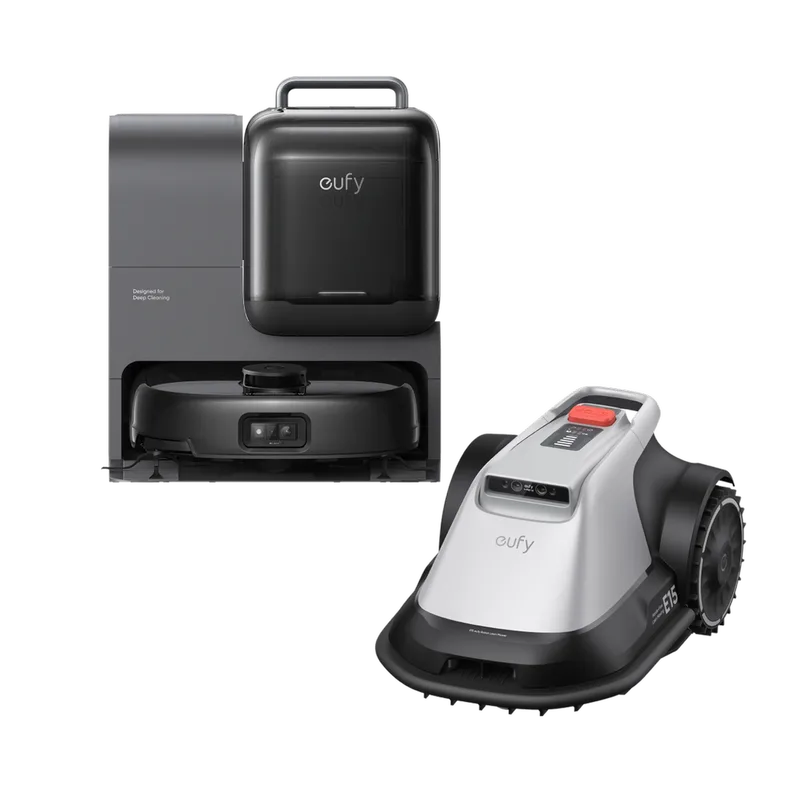 Robot Vacuum Omni E28 + eufy Robot Lawn Mower E15 von eufy – Produktfoto
