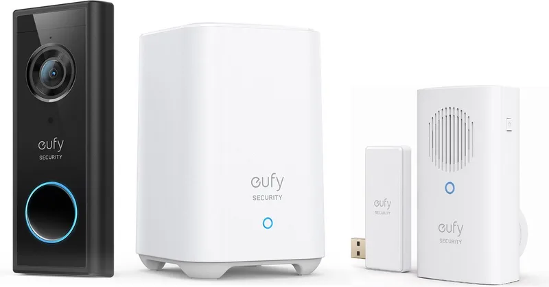 S220 draadloze Video Deurbelset Inclusief Homebase 2 + eufy deurbelgong - Bundelvoordeel by eufy in Black – product photo